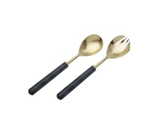 Ensemble de couverts en acier inoxydable 304 de luxe lourd couverts en argent vintage avec poignée décorée d'or vaisselle de mariage - Product Image 6