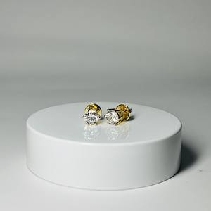 Pendientes de Diamante de Laboratorio con Corte Brillante, 2.00 Quilates, Pureza VS1, Certificado GIA, Oro Amarillo de 14k, Minimalistas, Unisex, para Boda, Compromiso, Fiesta - Product Image 2