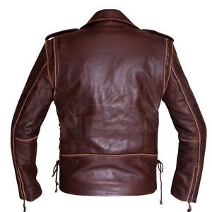 Veste de moto en cuir véritable pour hommes Meilleur prix Vente en ligne teinte unie Veste de moto pour hommes - Product Image 4