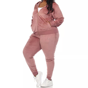 Chándal de mujer de alta calidad personalizado ajustado mezcla de algodón OEM venta al por mayor gimnasio ropa deportiva Jogger conjunto para correr Fitness - Product Image 2