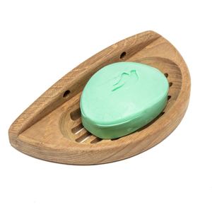 Porte-savon en bois de teck de style religieux technique polie pour la décoration de salle de bain moderne durable - Product Image 1