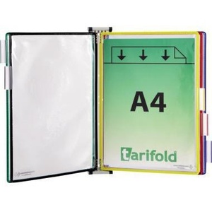 Support de présentoir en acier pour feuilles A4 DJOIS, lot de 5, 1 pièce de chaque couleur (bleu, rouge, jaune, vert, noir), variété de couleurs - Product Image 1