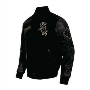 Vestes Streetwear grande taille pour hommes avec logo personnalisé OEM Letterman vintage style universitaire brodé design baseball décontracté peigné - Product Image 3