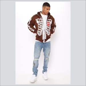 Sweat à capuche zippé intégral coupe ample 100% Coton 420 GSM en molleton sportif avec broderie de logo personnalisée et impression en relief, coupe oversize et carrée - Product Image 2