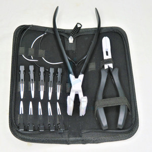 Kit de herramientas de extensión de cabello para salón de belleza, alicates de prensa de cinta profesional en Color blanco y negro, pinzas para Estilismo de cabello, agujas para el pelo en forma de C - Product Image 2