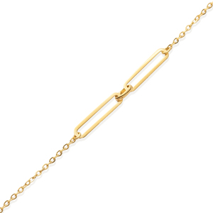 Double Paper Clip <b>Chain</b> <b>Bracelet</b> Rhodium/Gold Plated Elegant Turkish Handmade 925 Sterling <b>Silver</b> Gift Jewelry - Product Image 3