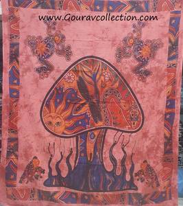 Tapisserie à imprimé champignons POTLY, impression numérique, décoration murale, sur mesure, vente en gros, drap de lit en coton GC-TPDB-133. - Product Image 1