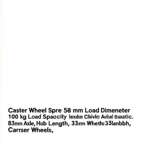 Caster Wheel Spare 58 mm Diameter 100 kg Load Capacity Plastic 8 mm Axle 33 mm Hub Length - Product Image 3