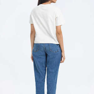 Venta al por mayor 100% algodón de las mujeres de la camiseta de alta calidad personalizada Casual O cuello de manga corta Camiseta impresa - Product Image 6