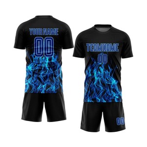 Uniforme de football personnalisé par sublimation, manches courtes, respirant, léger, 100% polyester, écologique, séchage rapide, imprimé - Product Image 4