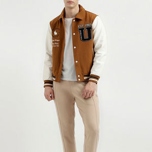 Chaquetas de Lana y Cuero para Hombre al por Mayor, Abrigo de Invierno para Deportes Universitarios, Chaqueta Universitaria de Calle con Bordado para Béisbol - Product Image 4