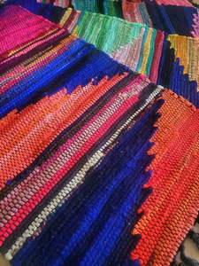 Alfombras de algodón Chindi naranja tejidas a mano, ecológicas con patrones florales únicos y texturas, los mejores precios de la India - Product Image 5