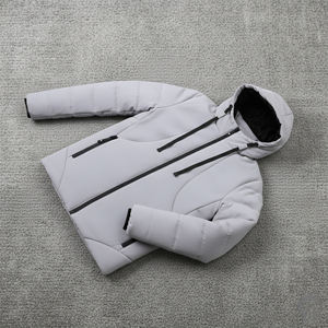 Blouson matelassé homme de qualité supérieure, style urbain, col montant, imperméable, à capuche, couleur unie, coupe bomber, fermeture éclair, Hiver 2026 - Product Image 5