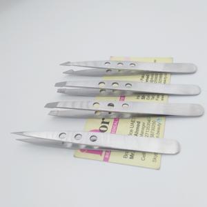 Pinzas profesionales para depilación de cejas con punta inclinada al por mayor, pinzas para depilación de cejas y vello facial sostenibles con etiqueta privada - Product Image 5