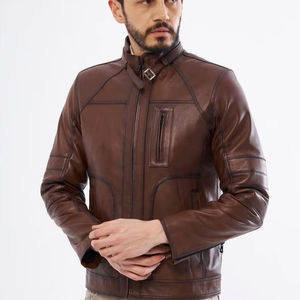 Chaqueta de cuero para hombre con logotipo de marca moderna para invierno, tela de lona con cuello levantado, alta calidad, la mayoría de los clientes - Product Image 1