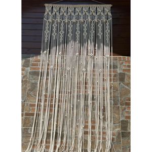Cortina de Algodón Bohemia Hecha a Mano con Borlas, Cortina de Macramé para Sala de Estar, Decoración de Pared Art Deco para el Hogar, para Bodas - Product Image 2
