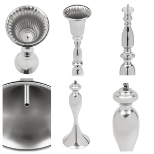 Elegante Jarrón Alto Plateado con Acabado Vintage para Decoración de Eventos, Fiestas, Hoteles, Banquetes y Espacios de Lujo - Product Image 6