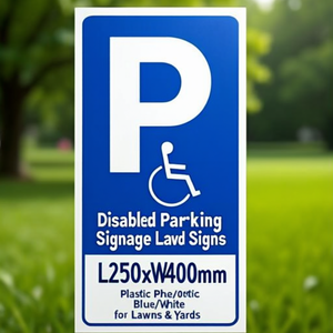 Señalización de Estacionamiento para Discapacitados L250xW400mm Plástico Azul/Blanco para Césped y Jardines - Product Image 3
