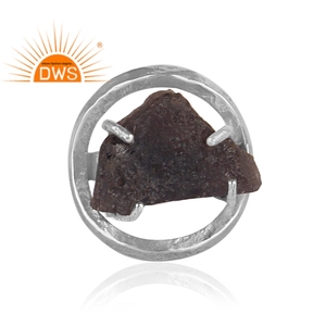 Anillo apilable de piedras preciosas de columbianita rugosa Natural de plata esterlina oxidada de última tendencia, fabricante de joyería personalizada - Product Image 3