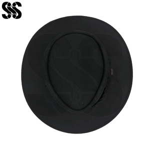 Chapeau en cuir occidental décontracté pour homme, de haute qualité, réglable, noir, pour usage extérieur et équestre, personnalisable, chapeau d'équitation - Product Image 5