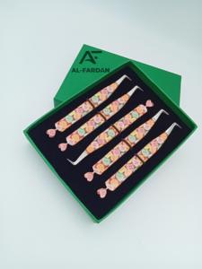 Nouvelles pinces à épiler pour extensions de cils à 90 degrés, pointe pointue, poignée lisse en forme de cœur, diamant, impression papier, acier inoxydable, 12 cm - Product Image 4