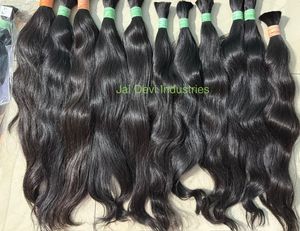 Extensiones de cabello virgen indio de alta calidad 100%, Color Natural, estilo recto, gran cantidad de cabello crudo de bebé, donante único a granel - Product Image 4