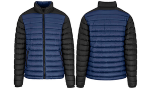 เสื้อแจ็กเก็ตขนเป็ดกันลมสำหรับผู้ชายของแท้สำหรับฤดูหนาวเสื้อแจ็คเก็ตลำลองแขนยาวผ้าควิลท์คอตั้ง100% ด้านหน้าคุณภาพสูง - Product Image 6