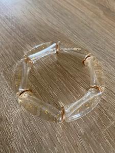 Bracelet de perles en forme de tube de résine fait à la main pour bijoux de mode pour femmes, accessoire de déclaration léger et coloré - Product Image 2