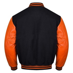 Chaqueta Universitaria Personalizada al por Mayor con Logotipo, Chaqueta Varsity de Alta Calidad con Mangas de Cuero y Spandex, Chaqueta de Béisbol para Hombre - Product Image 2
