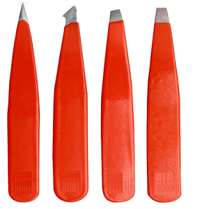 Kit de pinces à épiler de précision en acier inoxydable personnalisé, pointe inclinée pour l'épilation des poils du visage, des sourcils, des éclats et des poils incarnés - Product Image 1