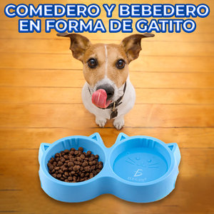 Ciotola Regolabile a Forma di Gatto in Plastica per Alimenti per Animali Domestici, Solida, per Interni/Gabbia, con Funzionalità per Interni/Viaggi - Product Image 4