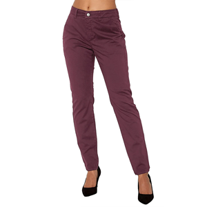 Pantalon chino décontracté, de couleur unie, souple et de qualité supérieure, avec coupe ajustée, pour femmes, de grande taille, respirant, orienté vers l'exportation pour le printemps - Product Image 1