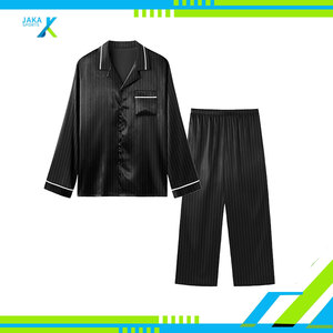 Conjunto de pijama de dos piezas para hombre, camisa de manga larga, pantalones largos, ropa de dormir de punto transpirable de algodón 100%, ropa de dormir con botones, traje de salón - Product Image 4