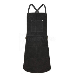 Delantales de soldadura Beckel de alta calidad con logotipo personalizado OEM de liberación rápida para adultos, delantales de trabajo de cuero genuino de alta resistencia con 6 bolsillos. - Product Image 1