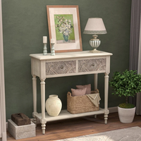 Meuble de rangement console moderne en bois massif réglable avec incrustation d'os, table à 3 consoles personnalisée et tabouret pour chambre, école, supermarché