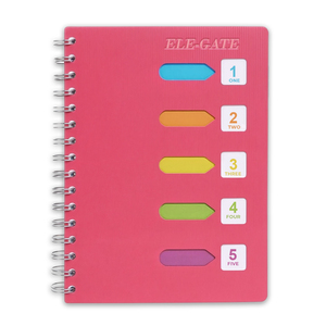 สมุดโน้ตขนาด A5 120 แผ่น ปกหนัง เข้าเล่มแบบเกลียว กระดาษสี ปกทำจากวัสดุกระดาษออฟเซ็ต สำหรับทำไดอารี่ - Product Image 1