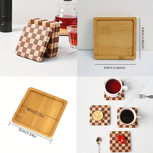 Sous-verres carrés en bois en gros, résistants à la chaleur, écologiques, réutilisables, pour restaurant, hôtel - Product Image 1