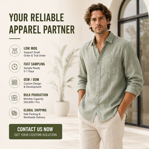 <span class=keywords><strong>Camicia</strong></span> Casual in <span class=keywords><strong>Lino</strong></span> Personalizzata con Bottoni, Tinta Unita, <span class=keywords><strong>Marrone</strong></span> Scuro Lavato, Vestibilità Regolare, Manica Lunga, per Uomo - Vendita all'Ingrosso Diretta dalla Fabbrica - Product Image 4