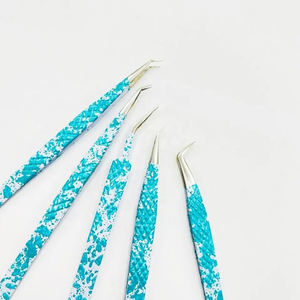 Juego de 5 Pinzas para Pestañas al por Mayor, las Más Vendidas, de Acero Inoxidable Sólido, con Agarre de Diamante, Acabado Espejo, Recubrimiento de Papel Plateado - Product Image 5