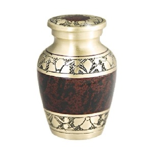High Quality Brass Cremation <b>Keepsake</b> Urns With Engraving Gold Black And Red Marble Finished <b>For</b> Human <b>Ashes</b>-Funeral Supply - Product Image 1