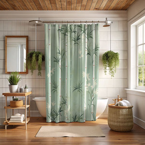 Cortina de Ducha Moderna DreamCraft Premium en 3D de Bambú, Tela de Poliéster Impermeable con Impresión Digital para Baño, Vietnam - Product Image 2