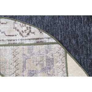 Tapis turc vintage de 3,7 x 4,4 pieds, tapis rond, tapis patchwork vert - Product Image 5