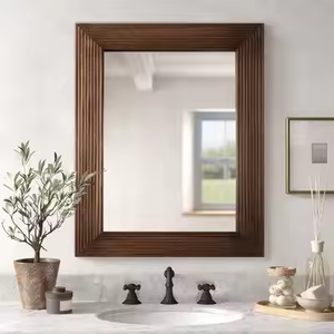 Marco de espejo de pared de madera hecho con madera maciza duradera, perfecto para la decoración de la sala de estar o espejos de tocador de Azora Industries - Product Image 4