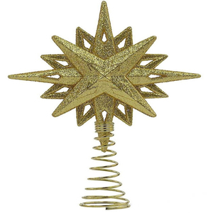 Arbre de Noël en laiton vintage Double décoration de Noël Français Pays Étoile Topper - Product Image 6