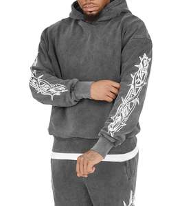 Logo personnalisé hommes lettre bande cordon latéral haute qualité 100% coton pull à capuche et joggings ensemble survêtement de luxe pour hommes - Product Image 5