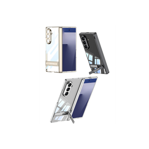 Étui bleu marine pour Galaxy Z Fold 7 avec support Lego de luxe, coque transparente en silicone anti-traces de doigts, modèle SE - Product Image 5