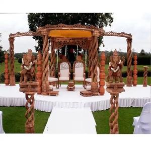 Décoration de mandap en bois pour mariage indien en plein air, mandap en bois de style Raj Mahal pour mariage indien, thème de jardin, mandap en bois pour installation en plein air au Canada - Product Image 1