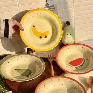 Nouvelle assiette en céramique <span class=keywords><strong>de</strong></span> 8 pouces, motif fruit mignon, couleur émaillée, haute beauté, vaisselle <span class=keywords><strong>de</strong></span> table orientale pour services créatifs et fêtes - Product Image 5