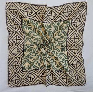 Pañuelo de Algodón Hecho a Mano Estilo Bohemio Marrón, Pañuelo para la Cabeza de Algodón con Estampado a Mano - Product Image 3