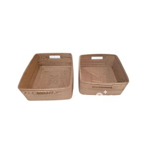 KOBOO Premium Handcrafted Modern Design Rectangular <b>Wood</b> Storage <b>Basket</b> Stackable Indonesian Crafted From Indonesia - Product Image 3